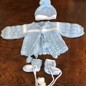 hand made crochet baby set